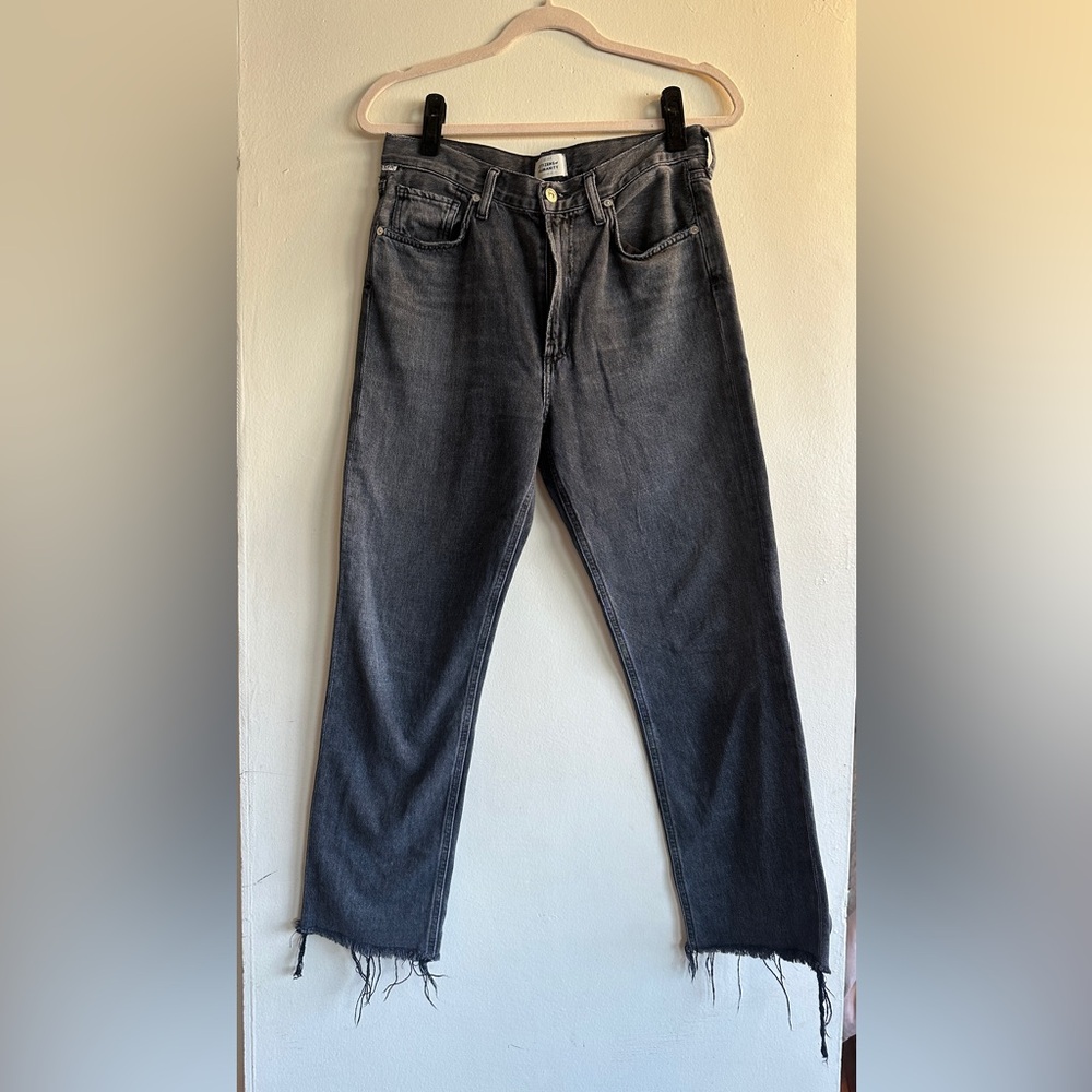 Citizens Of Humanity Daphne Crop Dark Gray Relaxed Jeans